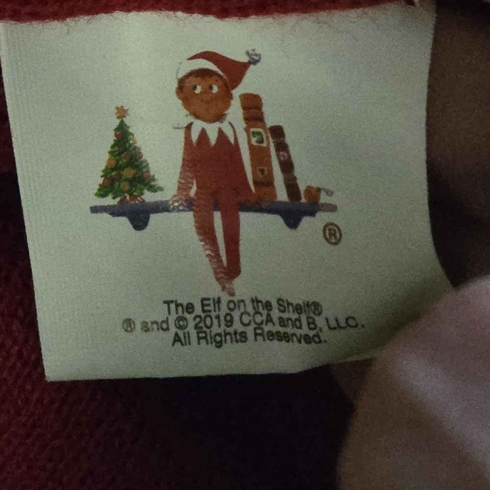 Red Beanie with Elf On The Shelf Design